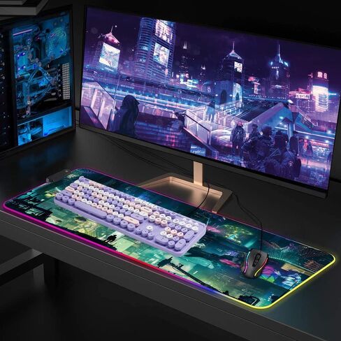 RGB Mouse Pad, XXL LED Gaming Mouse Mat Heavy Duty Anty Slip 35.4 * 15.7 Inches greencity in Kuwait