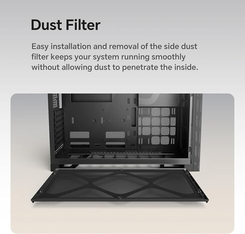 M5 Vent, Mesh Panel Tempered Glass Mid Tower, E-ATX/ATX Gaming Case, High Airflow, Type C, Support 420/360 Rad, ARGB PWM 140mm Fan x 5 Pre-Installed, Black/Yellow, GEO-M5VF-BY in Saudi Arabia