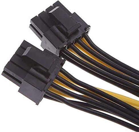 XMHF 6 Pin أنثى إلى Dual GPU 8Pin (6+2) Pin Male كابل تمديد الطاقة الفاصل لبطاقة فيديو الرسومات اللوحة الأم حزمة من 2 in Kuwait