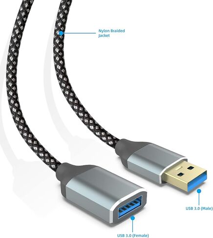 USB to USB Cable, USB 3.0 A to A Male Cable 3.3FT, Nylon Braided High-Speed Transfer USB 3.0 to USB 3.0 Cable Compatible with Hard Drive Enclosures, DVD Player, Laptop and More in Kuwait