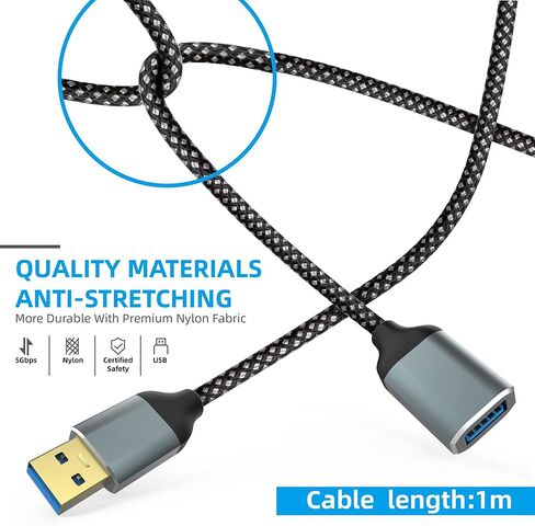 USB to USB Cable, USB 3.0 A to A Male Cable 3.3FT, Nylon Braided High-Speed Transfer USB 3.0 to USB 3.0 Cable Compatible with Hard Drive Enclosures, DVD Player, Laptop and More in Kuwait
