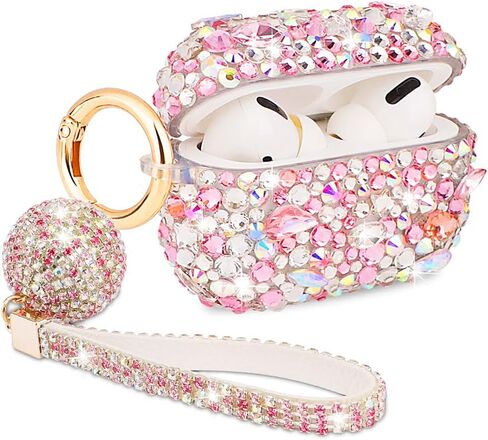Luxurious Rhinestone AirPods Pro Case, Protective Bling Diamonds AirPod Charging Protective Case Cover for Apple I10/I12 TWS in Saudi Arabia