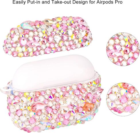 Luxurious Rhinestone AirPods Pro Case, Protective Bling Diamonds AirPod Charging Protective Case Cover for Apple I10/I12 TWS in Saudi Arabia