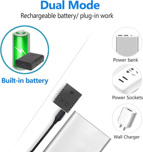 Smallest Spy Camera,Hidden Camera Detector,HD1080P Wireless Wif Camera, Mini Video Surveillance,Baby Monitor Camera with Night Vision,Motion Detection,Cloud Storage for Security with iOS Android APP in Kuwait