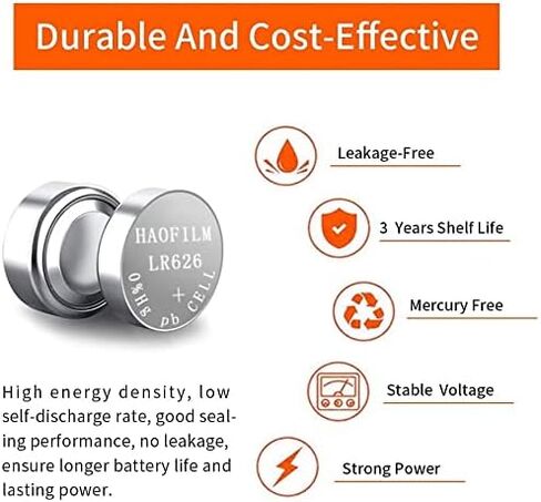 HAOFILM LR626 SR626SW 377 376 LR626 AG4 Premium Alkaline Battery,1.5V Round Button Coin Cell Batteries (10 Pack) in Saudi Arabia
