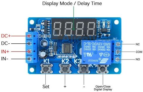 الرقمية 12 فولت LED عرض الموقت أتمتة تأخير التتابع وحدة قابلة للبرمجة التبديل in Kuwait