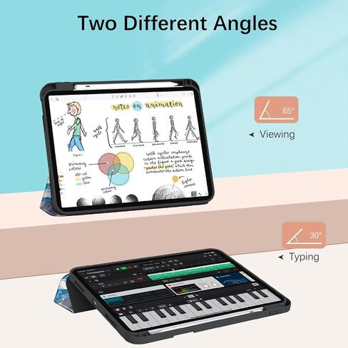 حافظة لجهاز iPad Pro 12.9 الجيل السادس / الخامس / الرابع مع حامل أقلام، غطاء ثلاثي الطي، نوم / استيقاظ تلقائي، حافظة بتصميم لطيف للفتيات المراهقات لجهاز iPad Pro 12.9 بوصة 2022/2021/2020، قطط in Kuwait