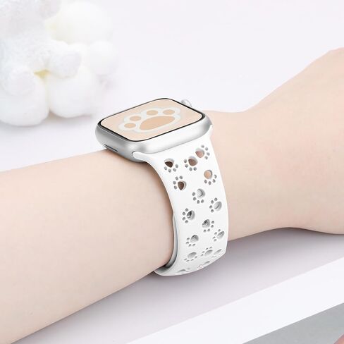سوار من السيليكون لأشرطة ساعة Apple 46 مم 45 مم 44 مم 42 مم 41 مم 40 مم 49 38 مم للنساء، أربطة iWatch على شكل حيوان لطيف على شكل كلب قطة ومخلب، شريط أنيق أنيق لسلسلة ساعات Apple 10 9 8 7 SE 6 5 4 3 in Kuwait