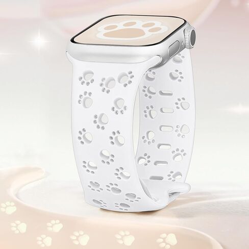 سوار من السيليكون لأشرطة ساعة Apple 46 مم 45 مم 44 مم 42 مم 41 مم 40 مم 49 38 مم للنساء، أربطة iWatch على شكل حيوان لطيف على شكل كلب قطة ومخلب، شريط أنيق أنيق لسلسلة ساعات Apple 10 9 8 7 SE 6 5 4 3 in Kuwait