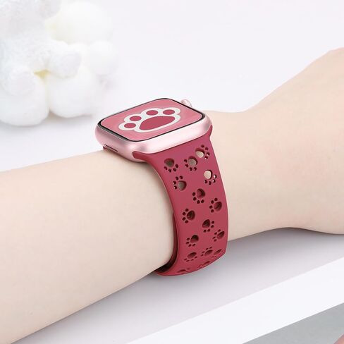 سوار من السيليكون لأشرطة ساعة Apple 46 مم 45 مم 44 مم 42 مم 41 مم 40 مم 49 38 مم للنساء، أربطة iWatch على شكل حيوان لطيف على شكل كلب قطة ومخلب، شريط أنيق أنيق لسلسلة ساعات Apple 10 9 8 7 SE 6 5 4 3 in Kuwait