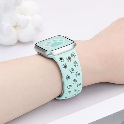 سوار من السيليكون لأشرطة ساعة Apple 46 مم 45 مم 44 مم 42 مم 41 مم 40 مم 49 38 مم للنساء، أربطة iWatch على شكل حيوان لطيف على شكل كلب قطة ومخلب، شريط أنيق أنيق لسلسلة ساعات Apple 10 9 8 7 SE 6 5 4 3 in Kuwait