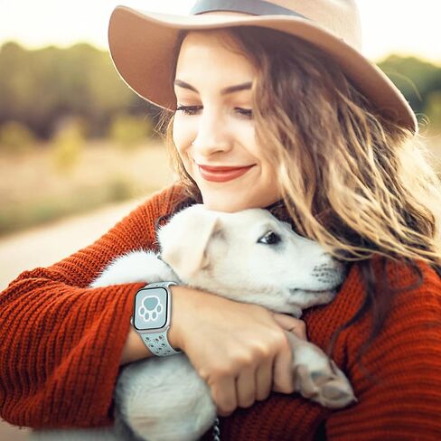 سوار من السيليكون لأشرطة ساعة Apple 46 مم 45 مم 44 مم 42 مم 41 مم 40 مم 49 38 مم للنساء، أربطة iWatch على شكل حيوان لطيف على شكل كلب قطة ومخلب، شريط أنيق أنيق لسلسلة ساعات Apple 10 9 8 7 SE 6 5 4 3 in Kuwait