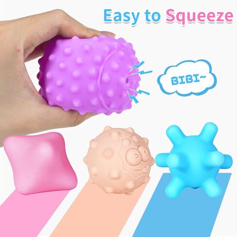 6 Pack Sensory Balls for Toddlers 1-3, Sensory Baby Toys 6-12 Months, Montessori Toys for Babies 6-12 Months Infant Squeeze Sensory Toys Soft Multi Ball Set Gifts with Bright Color Textured in Saudi Arabia