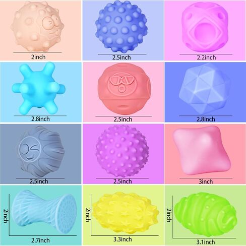 6 Pack Sensory Balls for Toddlers 1-3, Sensory Baby Toys 6-12 Months, Montessori Toys for Babies 6-12 Months Infant Squeeze Sensory Toys Soft Multi Ball Set Gifts with Bright Color Textured in Saudi Arabia