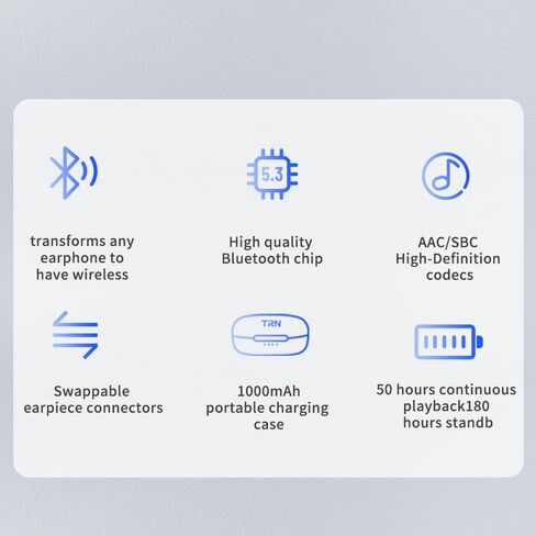 FAAEAL TRN BT20 Pro Bluetooth Earphone Module with 0.78mm 2Pin,AAC/SBC True Wireless Ear Hook with Charging Case for BLON BL03 7HZ Legato Zero SeeAudio Rinko TANGZU FUDU Kinera Celest Gumiho (0.78mm) in Saudi Arabia