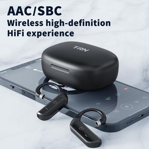 FAAEAL TRN BT20 Pro Bluetooth Earphone Module with 0.78mm 2Pin,AAC/SBC True Wireless Ear Hook with Charging Case for BLON BL03 7HZ Legato Zero SeeAudio Rinko TANGZU FUDU Kinera Celest Gumiho (0.78mm) in Saudi Arabia