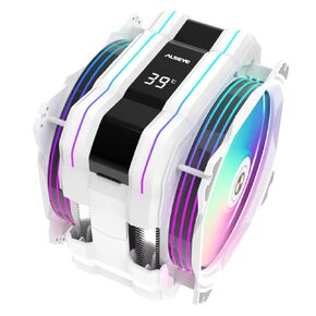 ALSEYE M120D Plus CPU Cooler Digital, CPU Air Cooler with Temperature Display, 120mm Max Series Fan with ARGB&PWM, Compatible with Intel LGA 1700/1200/115X/2011/2066/1366/775AMD AM4., white