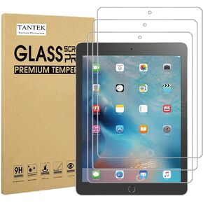 TANTEK [3-Pack Tempered Glass Screen Protector For iPad 9.7" (2017) / iPad Pro 9.7 / iPad Air 2 / iPad Air - Compatible For Apple Pencil/ 2.5D Round Edge/Scratch Resistant