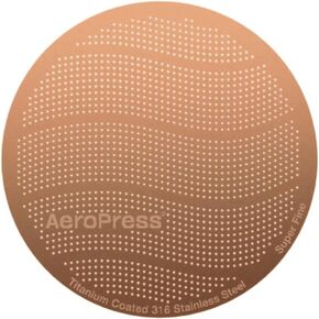 AeroPress Gold Tone Metal Coffee Filters, Reusable Coffee Filters for AeroPress Coffee Makers, Full-Bodied Coffee Without Bitterness, Easy to Clean Gold Coffee Filter, Stainless Steel - Standard