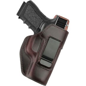 IWB Leather Holster for Glock 19, Custom Made Fits Glock 19X,19, 44,45 Gen(1-5) & 23, 32 Gen(3-4) Inside Waistband