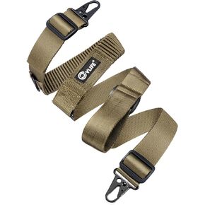 CVLIFE Two Point Sling, Rifle Sling with Quickly Adjustable Loop,Length Adjust Gun Sling with Elastic Design, Removable Metal Hooks for Outdoor Sports