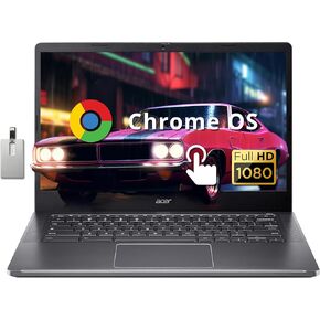 acer Chromebook Plus 14" FHD Touchscreen Laptop, Intel i3-N305 Processor, 8GB RAM, 640GB Storage (512GB SSD+128GB USB Card), Intel UHD Graphics, 1080P Webcam, Chrome OS, Gray