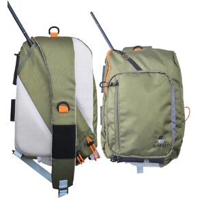 SUMATO Fly Fishing Tenkara Sling Pack with Dual Rod Quiver - 5 Pocket Storage - Lightweight & Comfortable - Unisex - Multi-Use Outdoor Adjustable Backpack