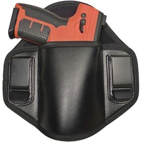 Tactical Scorpion Pancake Ambidextrous IWB Leather Holster: Fits Byrna SD LE XL G19 23 32 26 27 30 33,M&P Shield,XDs,P320,Taurus PT111 Holsters