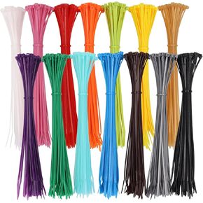 Colored Zip Ties Cable Ties 8 inch Multi-Purpose Zip Ties 700PCS Small Ties wire For Chicken Leg Bands Suit for Indoor and Outdoor (14/8in)