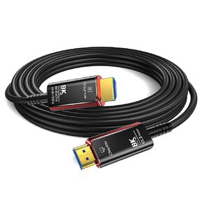 100Ft Plenum Rated HDMI Cable(CMP), 8K 48Gbps Fiber Optic Ultra High Speed Long HDMI 2.1 Cord, in Wall Plenum-Rated Cable for Pipes, HDMI to HDMI, Male to Male - (100Ft/30M-CMP)
