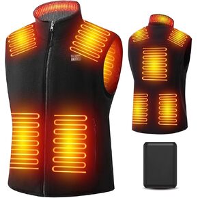Fleece Heated Vest Jackets for Men with 18400mAh Battery Pack Included Rechargeable,3S Rapid Heated Vest Jackets