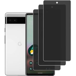 [3 Pack Privacy Screen Protector for Google Pixel 6A, 9H Hardness, Anti-Scratch, Anti Spy, Tempered Glass Screen Protector for Google Pixel 6A