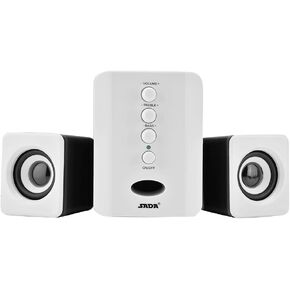 Bewinner SADA D-202 Mini USB 2.1 Wired Combination Speaker Bass Music Subwoofer for Desktop Laptop Notebook Tablet PC Smart Phone (White)