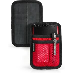 TCM4 Mini EDC Organizer Board, Backpack Accessories with Smooth Hook Back Panel, Utility Admin Bag Insert Panel Modular Organizer with Open Pocket & Mesh Pocket (Red)