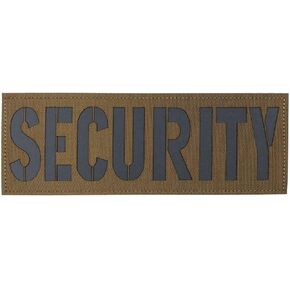 Large Security Patch Reflective Subdued 8.5x3 inches for Vests Jackets Clothing Bags Backpacks with Hook and Loop（RL Coyote Tan,L 8.5"×3"