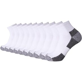 EnerWear 10P Pack Men's Cotton Moisture Wicking Cushion Low Cut Socks