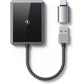 2 in 1 Wireless CarPlay Adapter & Android Auto Wireless Adapter | 2024 Upgraded Apple Carplay Wireless Adapter | Plug-and-Play | Low Latency | for iPhone iOS 10+ & Android 10+