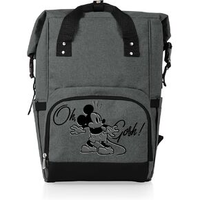 PICNIC TIME Disney Lilo & Stitch OTG Roll-Top Cooler Backpack, Hiking Backpack Cooler, Soft Cooler Bag, (Heathered Gray)