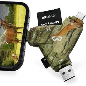 Trail Camera Viewer, Plug & Play for Hunters to View Photos and Videos, Compatible with Lightning, Type-C, Micro USB and USB, Perfect Deer Hunting Accessories