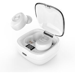 URIZONS Heart Shape TWS Earphones Wireless Earbuds with Mic in-Ear Headphones Wireless Headset for Lover Couples for Valentine for Sport Travel with USB C Charging Cable -Pink (Pink)