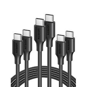 UGREEN 60W 3-Pack USB C to USB C Cable, Type C Fast Charging Cable Compatible with iPhone 16/16 Plus/16 Pro/15, MacBook Pro 2022, Samsung Galaxy S24/S23/Z Fold/Z Flip, Google Pixel 7, Switch, 6.6FT