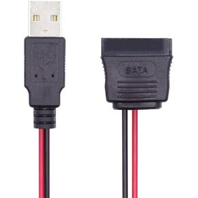 NFHK DC 5V Single USB to SATA 15Pin Power Cable for 2.5 inch SATA HDD SSD Disk Driver 5V 2A Max in Kuwait