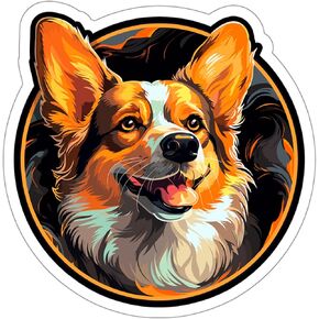 Pembroke Welsh Corgi Sticker Decal Vinyl Small Waterproof for Water Bottle Mug Passport Book Scrapbook Notebook Laptop Tumbler Skateboard Computer Phone Size Funny Gift Car Stickers ID44990