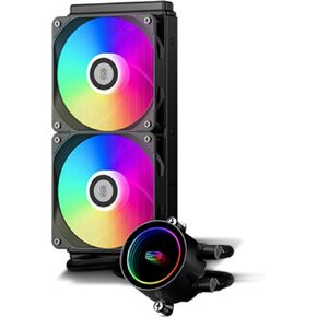 PCCOOLER CPS DA240 ARGB AIO Liquid Cooler, 240mm CPU Cooler with Dual ARGB Fans, High-Performance 3000RPM Pump Speed, Efficient 240mm AIO Cooler for PC Gaming Black