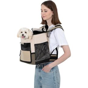 Dog Carriers for Small Dogs,Dog Backpack with 2 Pocket for Travel,Comfortable Dog Front Carrier Suitable for Dogs 8-18 pounds Machine Washable (Beige)