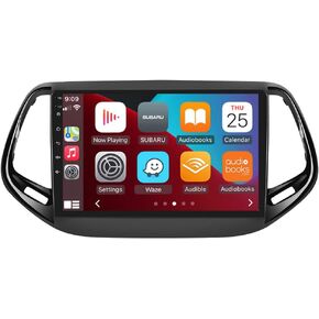 لراديو جيب باتريوت كومباس 2017-2019 ستيريو سيارة لاسلكي/سلكي Apple Carplay Android Auto EQ مع شاشة لمس IPS مقاس 10.1 بوصة نظام ملاحة GPS مدمج DSP وحدة رأس بلوتوث كاميرا احتياطية مجانية in Kuwait