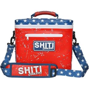 The Patriot 12 Can Customizable Ultimate Soft Party Cooler by SHITI Coolers for use at The Beach, Pool, Tailgate, Camping - Portable - Insulated - Leak Proof - High Performance - Extremely Cool