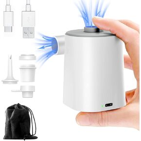 Mini Air Pump for Inflatables Portable, Electric Type-C Rechargeable Quickly Inflate Deflate for Pool Floats Air Mattress Swimming Ring Vacuum Storage Bags