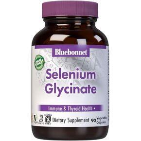 BlueBonnet Albion Yeast-Free Selenium Glycinate Vegetarian Capsules, 200 mcg, 90 Count