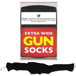 DecoyPro Extra Wide Gun Sock with ID Tag – Gun Socks for Rifles with Scopes – Gun Socks For Shotguns – Rifles With Optics - Silicone treated Breathable Moisture Wicking Gun Sock Black – 52" Long (1)